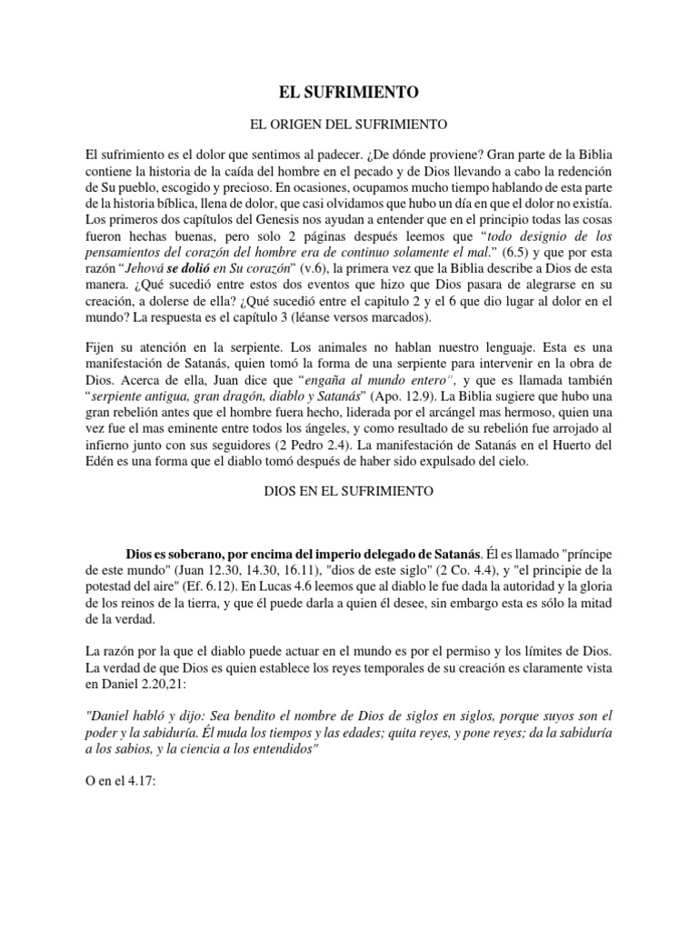 La Soberanía de Dios en el Sufrimiento | PDF | Pecado | Jesús