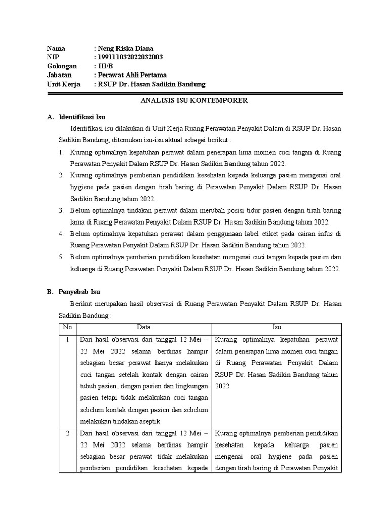 Isu Kepatuhan Perawat di RSUP Bandung | PDF | Sains & Matematika