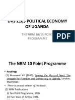 Dvs 2105 Political Economy of Uganda: The NRM 10/15 Point Programme
