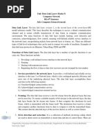 Unit: Data Link Layer (Marks 5) Computer Network BSC 6 Semester Sub: Computer Science (General) Data Link Layer