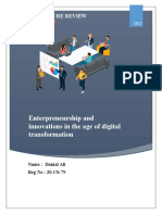 Enterpreneurship and Innovations in The Digital Transformation Age