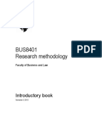 BUS8401 Research Methodology: Introductory Book