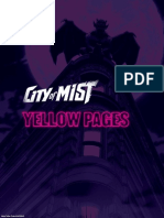 City of Mist 'Yellow Pages' Quick Reference Sheets