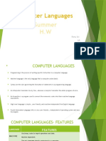 Computer Languages: Summer H.W