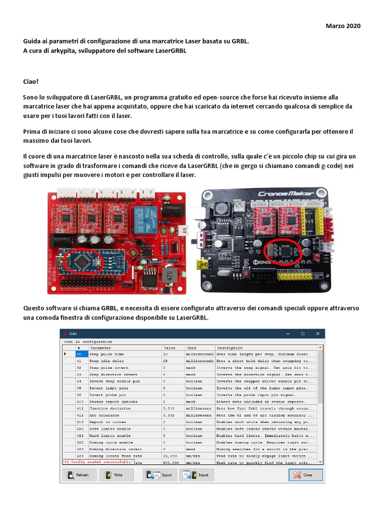 Configurazione GRBL ITA | PDF