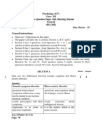 Psychology (037) Class-XII Sample Question Paper With Marking Scheme Term II 2021-2022 Time - 2 Hours Max Marks - 35 General Instructions