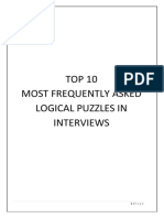Most Frequently Asked Puzzles in Interviews