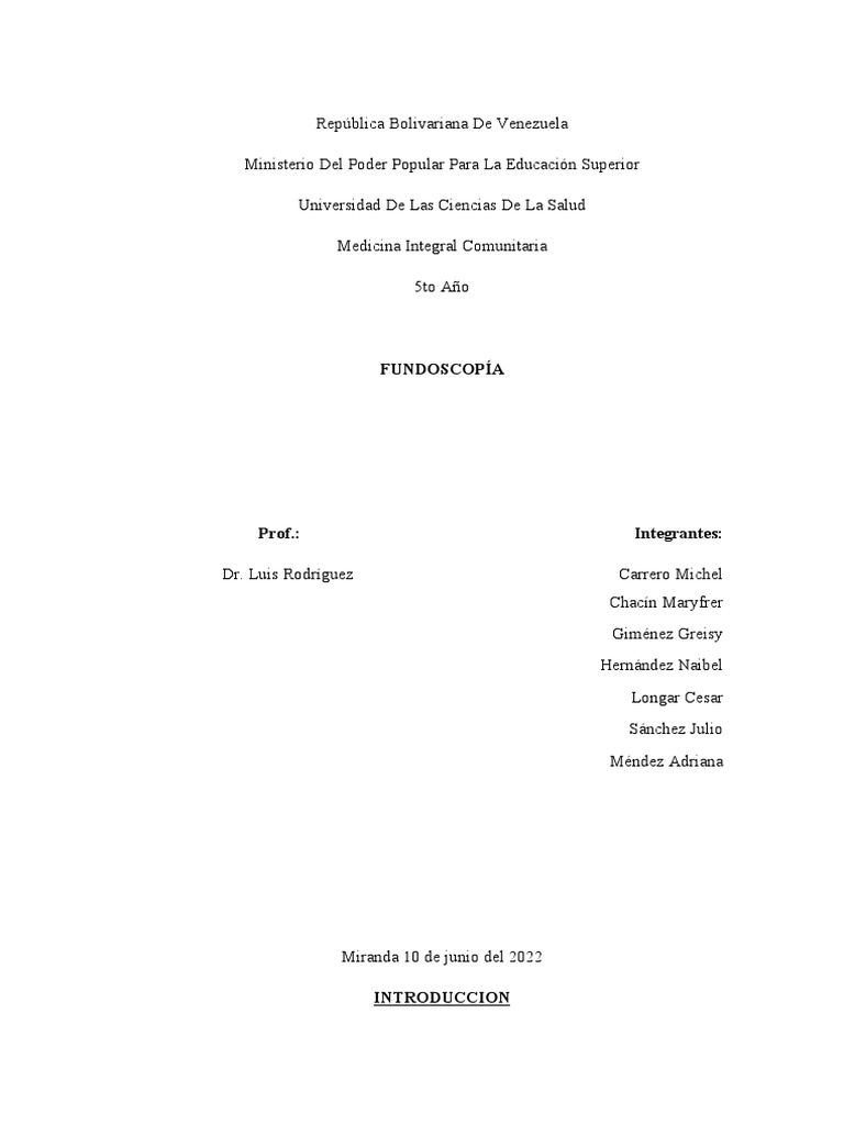 Importancia de la Fundoscopía en Diagnósticos | PDF | Ojo humano ...