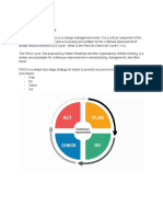 Tools/Enablers: PDCA Improvement Cycle