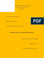 Principios, Origen y Evolución Del Derecho Laboral