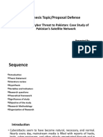 Thesis Topic/Proposal Defense: Indian Cyber Threat To Pakistan: Case Study of Pakistan's Satellite Network