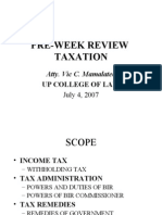 Pre-Week Review Taxation