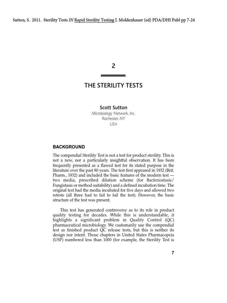 2 The Sterility Tests Scott Sutton PDF Life Sciences