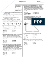 Projectile Motion Multiple Choice With Problem Kits