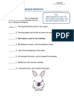 CL2 - H.W - Simple and Compound Sentences Worksheet