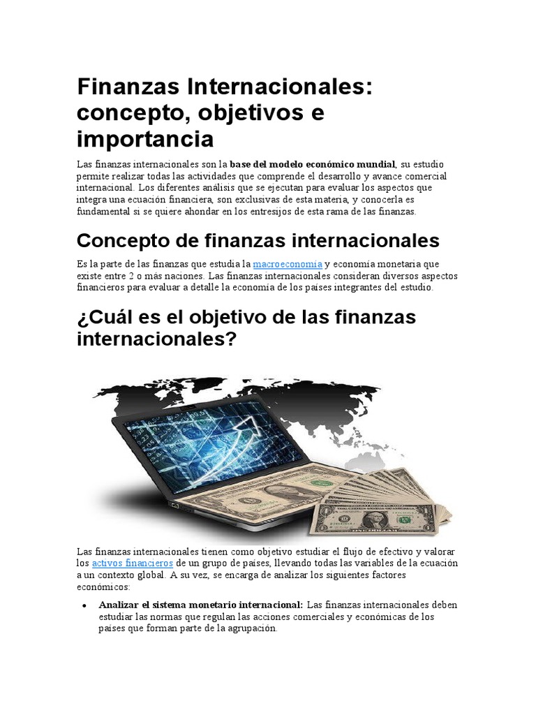 Finanzas Internacionales | PDF | Moneda | Tipo de cambio