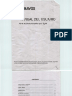 Panavox Split Air Conditioner Manual de Uso(ES)