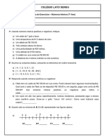 1º Lista de Exercícios - 7º Ano Numeros Inteiros FINALIZADO