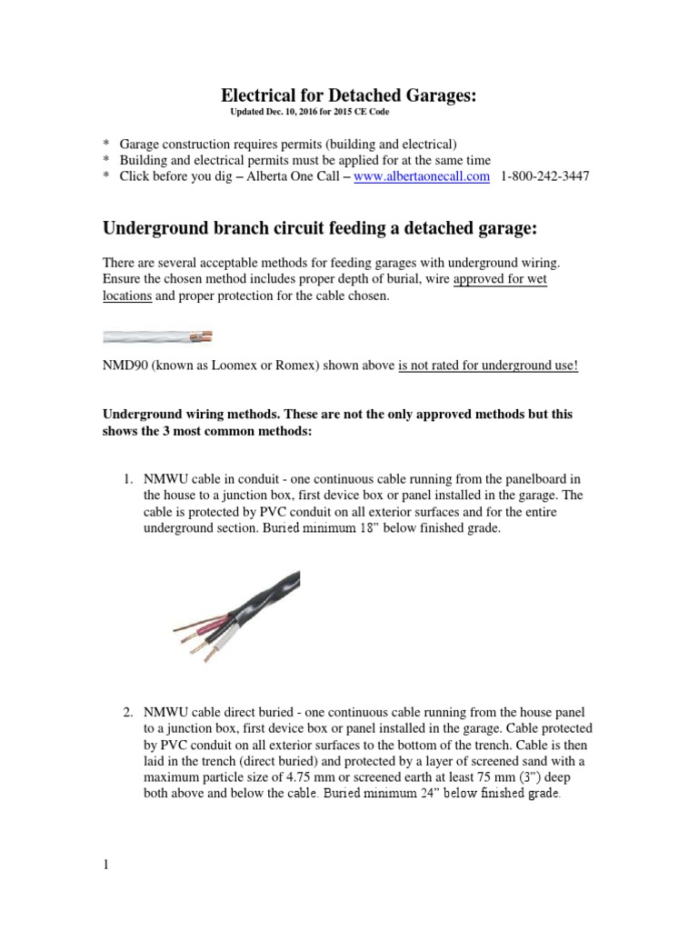 Electrical For Detached Garages | PDF | Electrical Wiring | Ac Power