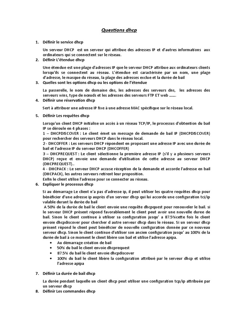 Guide complet sur DHCP, DNS et Active Directory | PDF | Système de noms ...