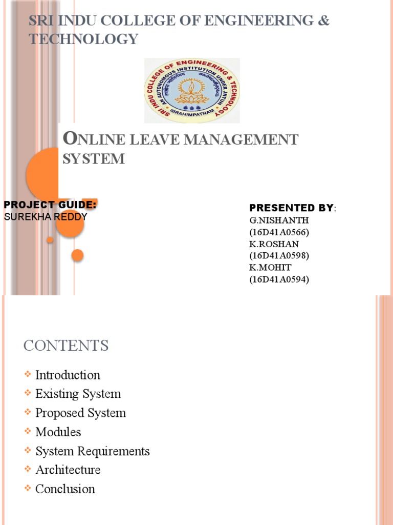 Online Leave Management System Overview | PDF | Computing Platforms ...