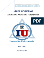 (V) Plan de Gobierno Innovacion Universitaria Undac 2022