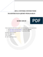 Download DAFTAR JUDUL CONTOH-CONTOH TESIS MAGISTER MANAJEMEN PEMASARAN  010GM by downloadreferensi SN57808054 doc pdf