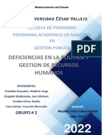 Análisis de las deficiencias en la política y gestión de recursos humanos del Estado peruano y la modernización hacia un servicio civil único