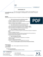 Responsable RH: Sous La Responsabilité de La Direction RH GROUPE, Le/ La RRH Est Responsable Des Missions Suivantes