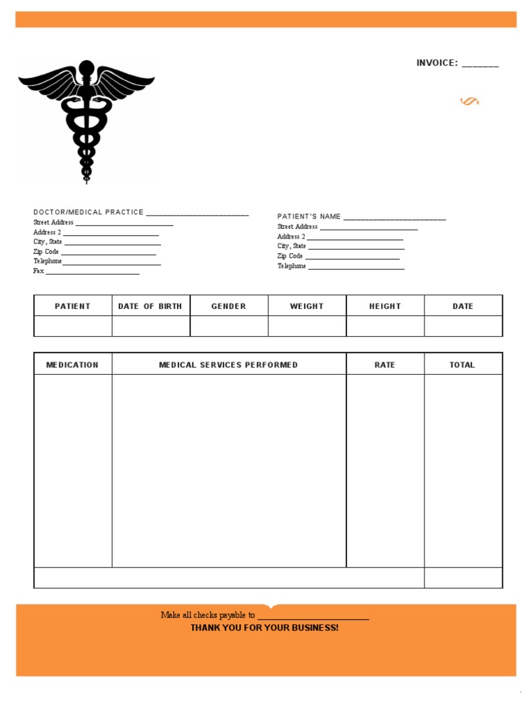 Medical Invoice Template | PDF