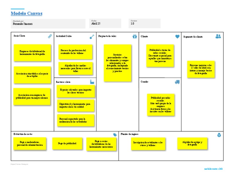 Plantilla Modelo Canvas Word 1 PDF Business Comunicación