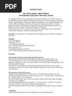 Peroxide Value Analysis and Calculation | PDF | Titration | Chemistry