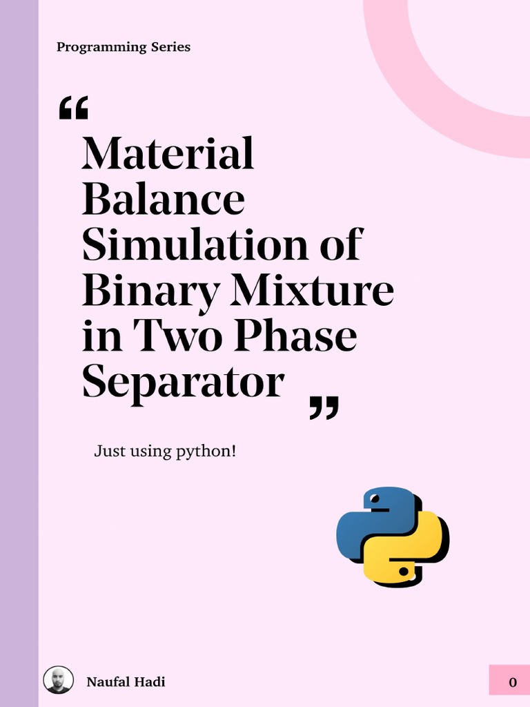 Two Phase Separator Using Python - Tutorial | PDF