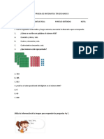 Prueba de Matematica Tercero Basico