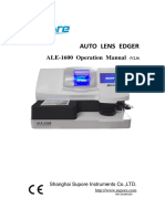 Auto Lens Edger: ALE-1600 Operation Manual