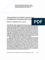 Characteristics of Adult Learners and Foundations of Experiential Learning