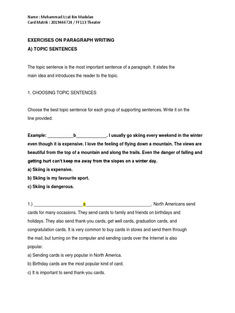 Paragraph Writing Exercises Guide | PDF | Traffic