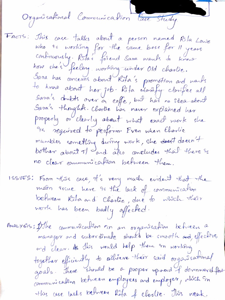 Organisational Communication Case Study Pdf Foreign Language Studies