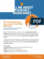 Tell Me About Yourself Worksheet - Self Made Millennial