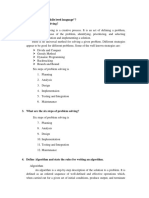 Comment "C Is Middle Level Language"? 2. What Is Problem Solving?