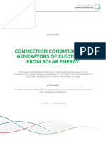 Connection Conditions For Generators of Electricity From Solar Energy