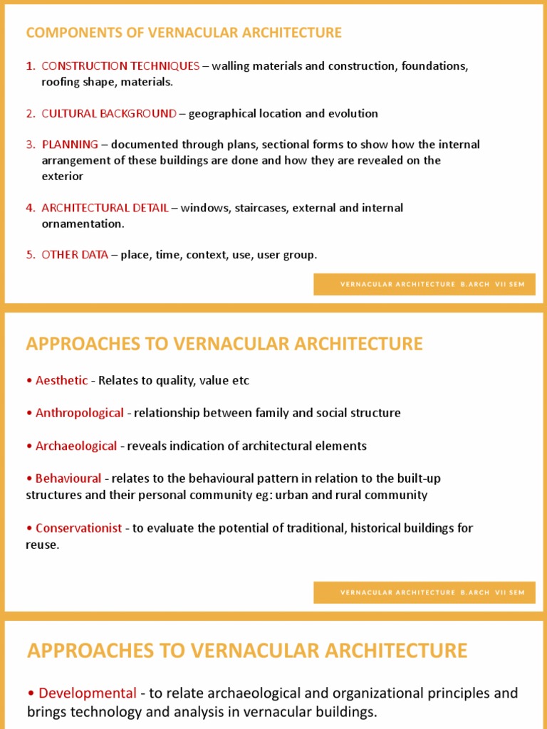 Key Elements of Vernacular Architecture | PDF | Anthropology | Folklore