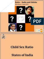 Child Sex Ratio - India and Odisha: Data Source: Census 2011