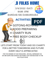 23/4/2022 (SAT) 8AM-1PM Bandar Sri Damansara: Old Folks Home