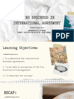 Doing Business in International Agreement: Mondays - 5-8Pm Prof. Caithlyn Kyle R. Juayong, Mba