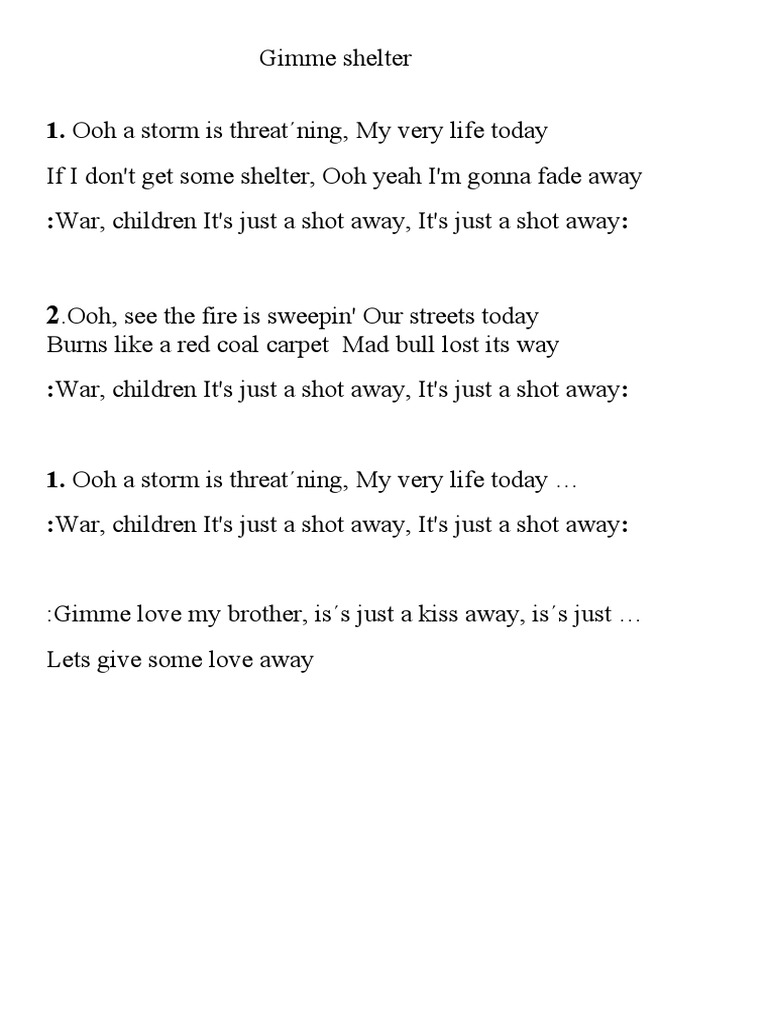 Gimme Shelter PDF