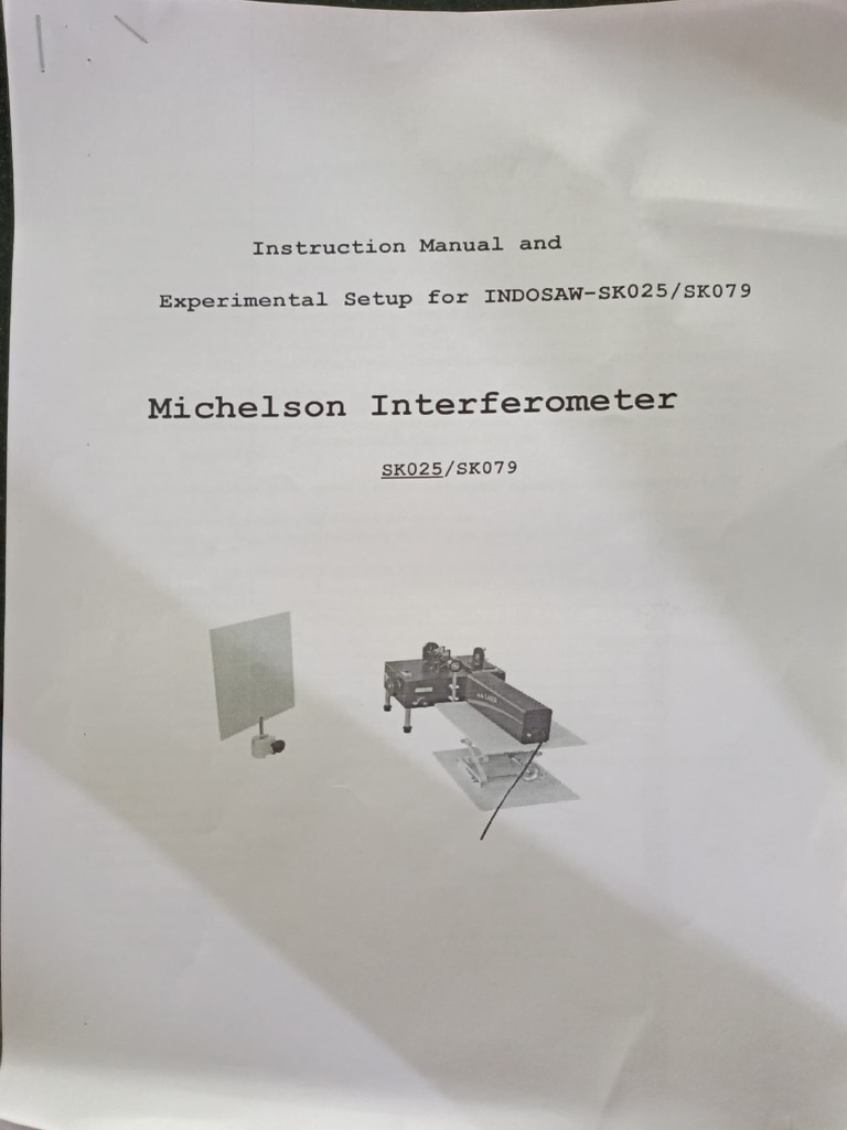 Michelson Interferometer Experiment Guide | PDF | Interferometry | Optics