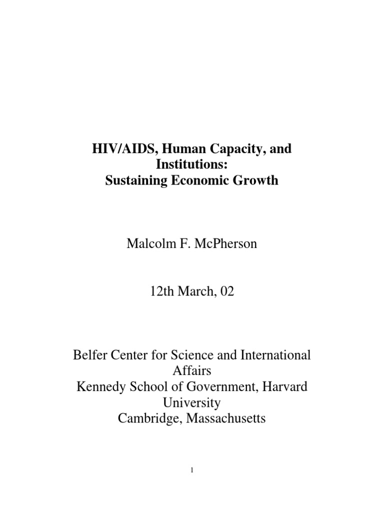 HIV/AIDS Impact on Economic Growth | PDF | Economic Growth | Investing