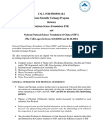 Call For Proposals Between NSFC and PSF (Guidelines)