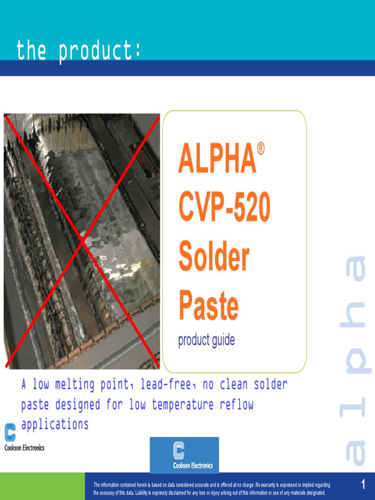 The Product Alpha CVP520 Solder Paste PDF